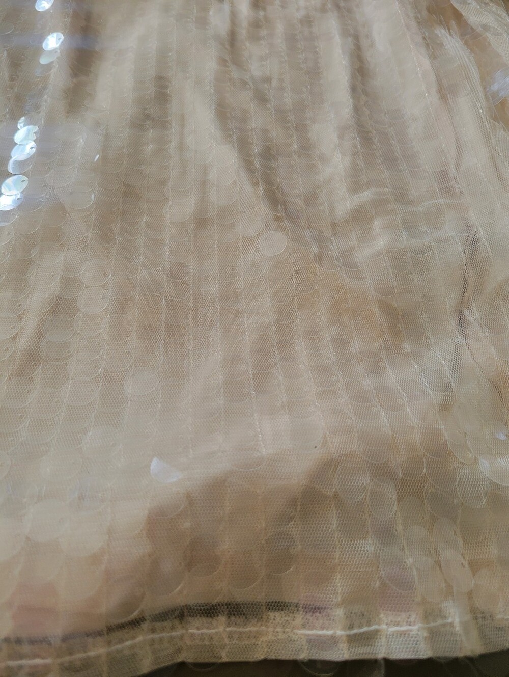 NWT Old Navy Paillette Sequin Midi Skirt Champagne Cream Bridal Party Evening XL - Picture 7 of 10